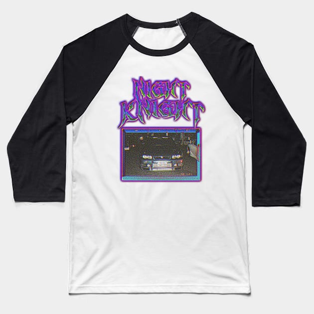 Night Knight Skyline [Purple] Baseball T-Shirt by gtr